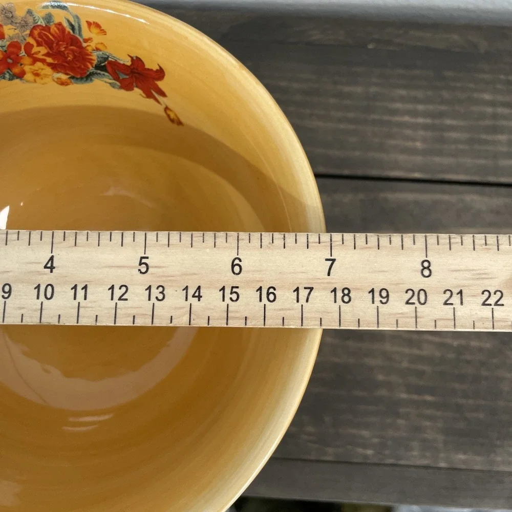 FTD Ceramic Centerpiece Bowl Wood Footed Floral Vase Fall Thanksgiving Decor